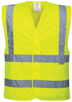 Portwest® C470YER Class 2 Hi-Vis Yellow Two Band & Brace Safety Vest. Questions & Answers