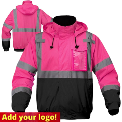 GSS® 8019 Hi-Vis Pink/Black Winter Bomber Jacket, 2" Reflective Tape. Questions & Answers