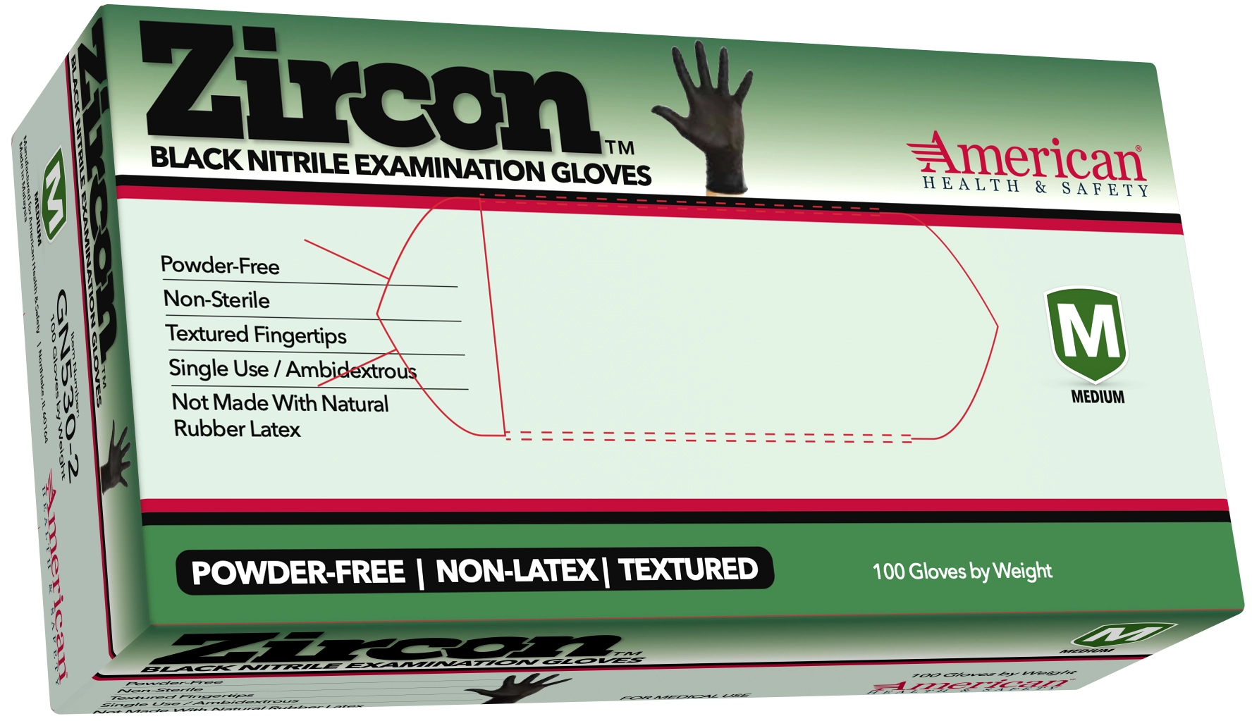 American Health and Safety™ GN530 Zircon™ Black Disposable Nitrile Exam Gloves – 1,000/Case. Questions & Answers