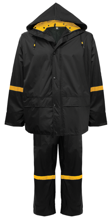 What is the size range for the Global Glove® R6400 FrogWear® Black nylon rain suit?