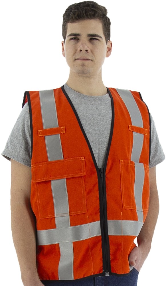 Majestic® 95794O Flame Resistant Orange Standard Reflective Safety Vests. Questions & Answers