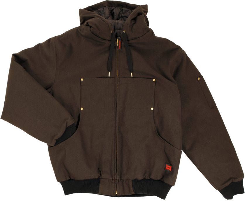 Tough Duck® Workwear WJ30 Dark Brown Hooded Duck Bomber Jacket, Water and Wind Resistant. Questions & Answers