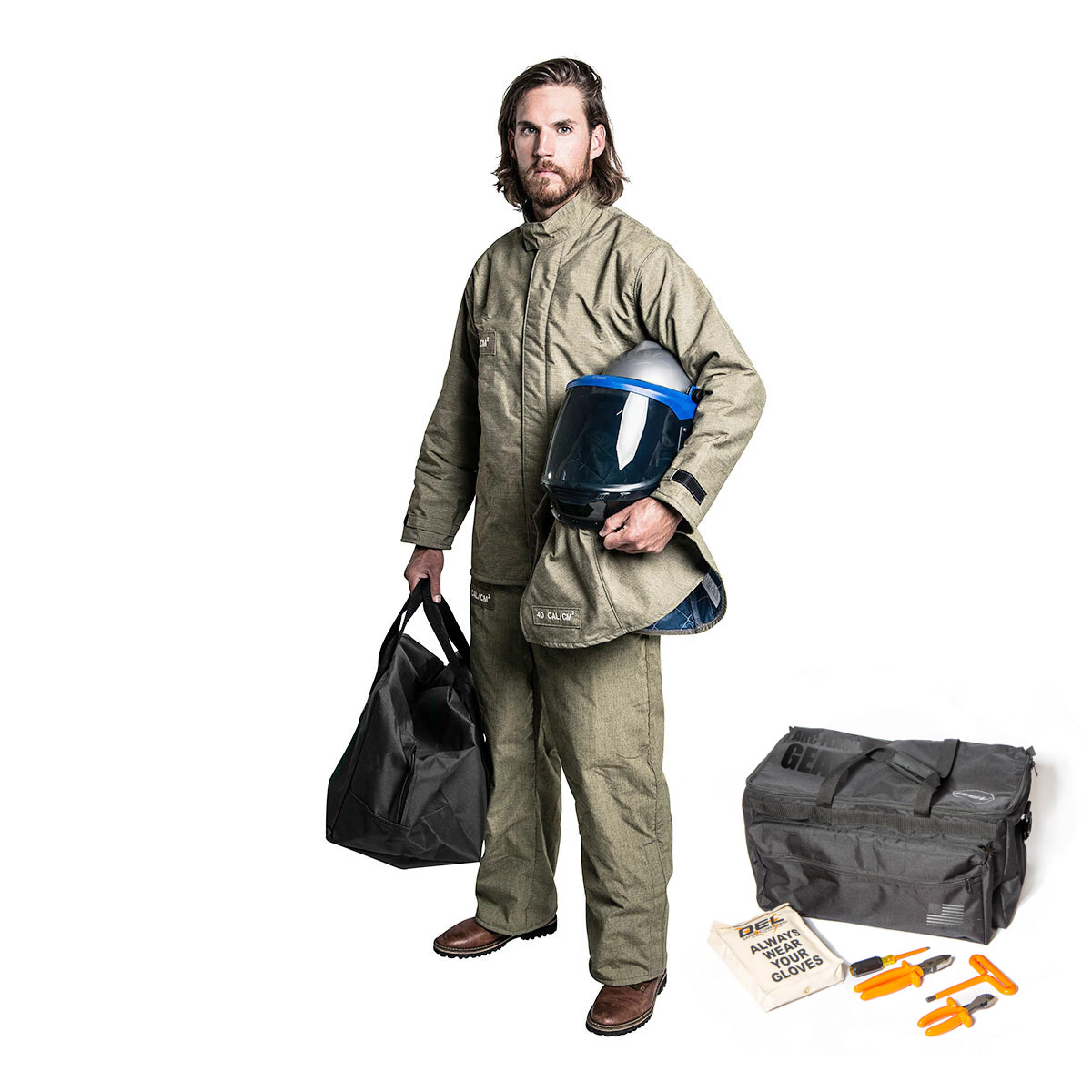 OEL® Premium 40 Cal/cm2 CAT 4 Jacket and Bib Overalls Arc Flash Kit with Lift Front Hood, NFPA 70E. Questions & Answers