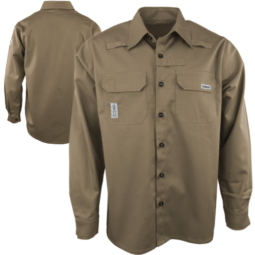 Ironwear® 6610FR-K AR/FR Long Sleeve Button Down FR Work Shirt, CAT 2, ATPV 9 cal/cm2, Khaki. Questions & Answers