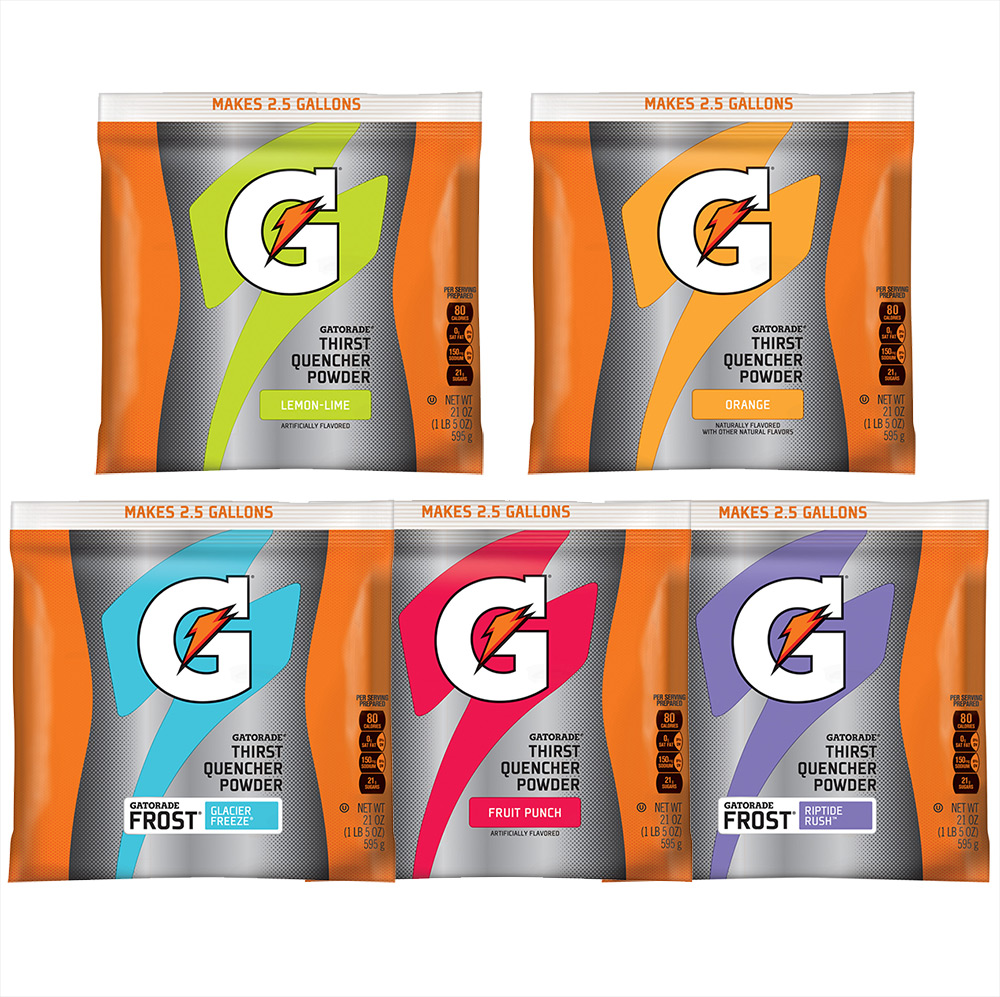 Gatorade® Electrolyte Powder Drink Mix, 2 1/2 Gallon Yield, 32 Packets/Case. Questions & Answers