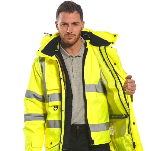 Portwest® US427 Class 3 Hi-Vis Yellow 7-IN-1 Traffic Jacket – 3X-Large. Questions & Answers