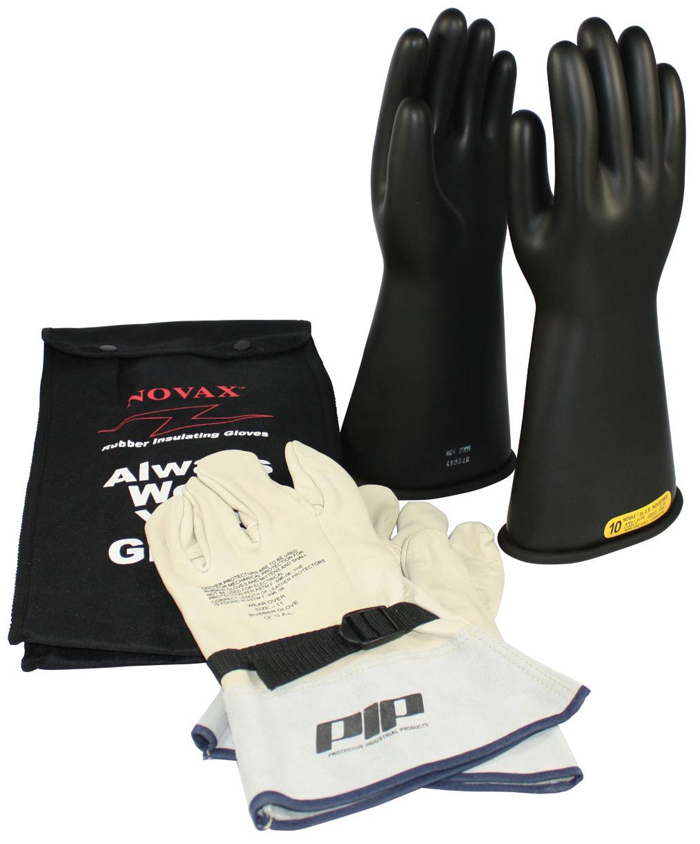 PIP® Novax® 150-SK-2 Class 2 Rubber Insulated Electrical Gloves Kit, Black Gloves with Goatskin Protectors and Bag. Questions & Answers