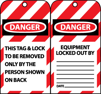 What is the meaning of the permit-required confined space sign on an OSHA Lockout Tag?