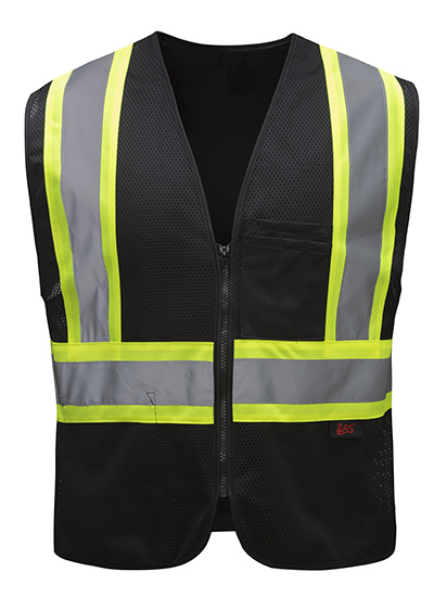 GSS® 3135 Non-ANSI Hi-Vis Black Two-Tone Safety Vest – Small/Medium. Questions & Answers