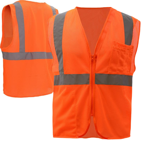 GSS® 1002-6X Class 2 Mesh Hi-Visibility Orange Safety Vest, Zipper Front, 2 Pockets - 6X-Large. Questions & Answers