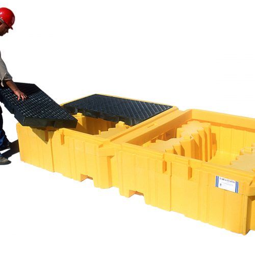 Ultratech 1144 Ultra-Twin IBC Spill Pallet With Drain, No bucket shelf. Questions & Answers