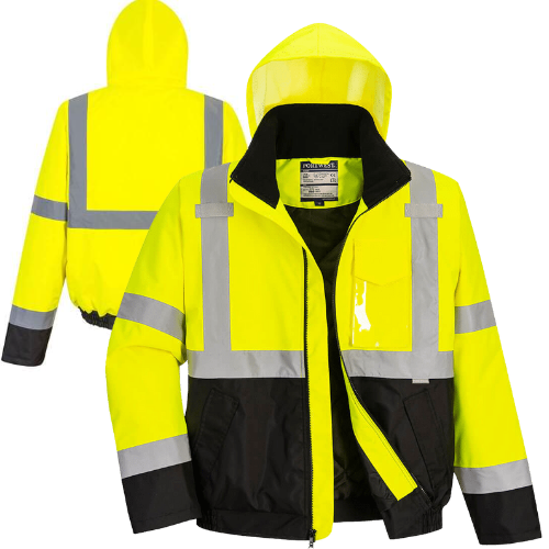 Portwest® US365YBRXXXL Class 3 Hi-Vis Yellow/Black Premium 3-IN-1 Bomber Jacket - XXX-Large. Questions & Answers